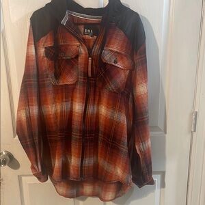 Men's Casual Red Plaid Button Down Shirt